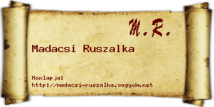 Madacsi Ruszalka névjegykártya